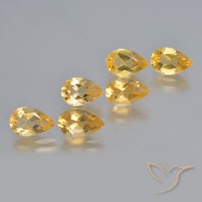 4.35 ctw Golden Citrine Stones, Natural Citrine in Pear Facet Shape for Sale