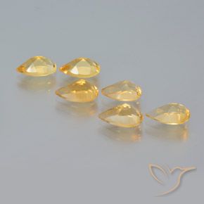 Citrine Gemstones in 8 x 5 mm (calibrated) Size for Sale, Citrine Stones in Medium Gold Color