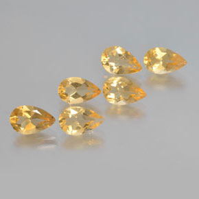 4.19 ctw Golden Citrine Stones, Natural Citrine in Pear Facet Shape for Sale