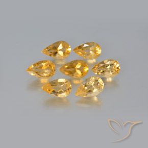 5.78ctw Natural Light Orange-Gold Citrine, Pear Shape, VS