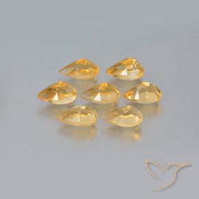 Citrine Gemstones in 8.2 x 5.2 mm Size for Sale, Citrine Stones in Light Orange-Gold Color