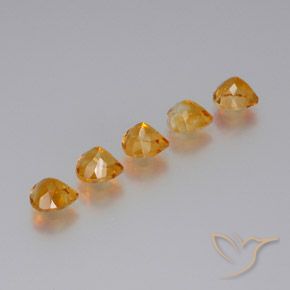 Citrine Gemstones in 7 x 7 mm (calibrated) Size for Sale, Citrine Stones in Gold Color