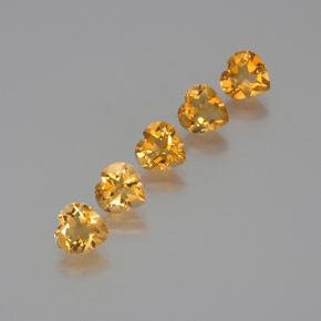Deep Orange-Gold Citrino Gem - 1ct Cuore sfaccettato (ID: 371742)