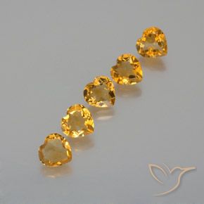 4.97ctw Natural Medium-Light Orange-Gold Citrine, Heart, VS