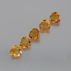 Orange Brown Citrine Gem - 0.9ct Heart Facet (ID: 371744)
