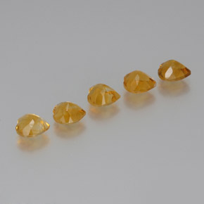 Citrine Gemstones in 7 x 7 mm (calibrated) Size for Sale, Citrine Stones in Dark Orange-Gold Color