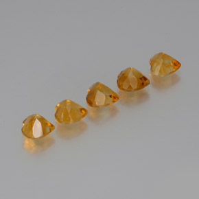 Citrine Gemstones in 7 x 7 mm (calibrated) Size for Sale, Citrine Stones in Gold Color