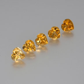 Deep Orange-Gold Цитрин Камень - 1.1ct Фасетная огранка формы Сердце (ID: 371792)