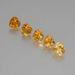 5.38 ctw Golden Citrine Stones, Natural Citrine in Heart Facet Shape for Sale