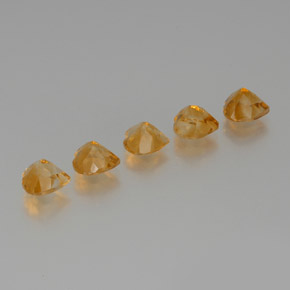 Citrine Gemstones in 7 x 7 mm (calibrated) Size for Sale, Citrine Stones in Deep Orange-Gold Color