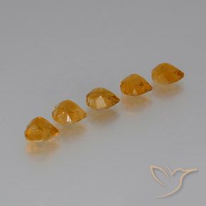 Citrine Gemstones in 7 x 7 mm (calibrated) Size for Sale, Citrine Stones in Deep Orange-Gold Color