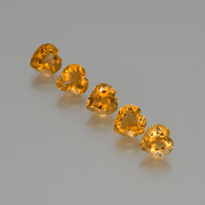 5.25 ctw Golden Citrine Stones, Natural Citrine in Heart Facet Shape for Sale