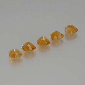 Citrine Gemstones in 7 x 7 mm (calibrated) Size for Sale, Citrine Stones in Deep Orange-Gold Color