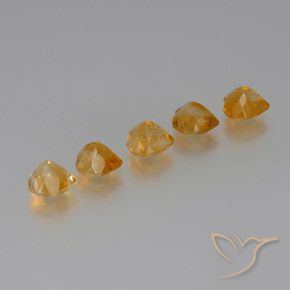 Citrine Gemstones in 7 x 7 mm (calibrated) Size for Sale, Citrine Stones in Deep Orange-Gold Color