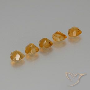 Citrine Gemstones in 7 x 7 mm (calibrated) Size for Sale, Citrine Stones in Deep Orange-Gold Color