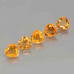 Apricot Orange Citrino Gem - 0.9ct Cuore sfaccettato (ID: 371886)