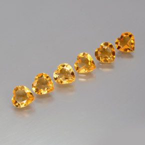 Dark Orange-Gold Citrino Gem - 0.9ct Cuore sfaccettato (ID: 371891)