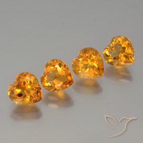 4.00ctw Natural Gold Citrine, Heart, VVS-VS