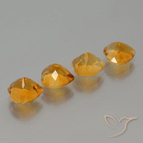 Citrine Gemstones in 6.7 x 6.6 mm Size for Sale, Citrine Stones in Gold Color