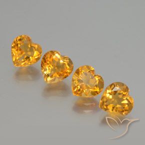 4.37 ctw Golden Citrine Stones, Natural Citrine in Heart Facet Shape for Sale