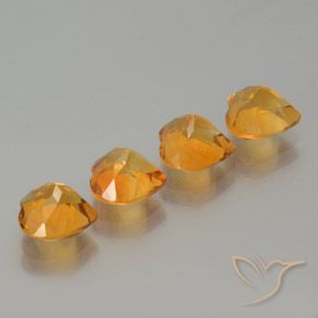 Citrine Gemstones in 7 x 7 mm (calibrated) Size for Sale, Citrine Stones in Orange-Gold Color