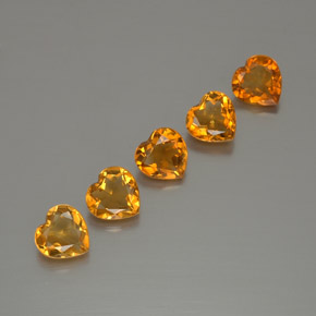 Dark Orange Цитрин Камень - 1ct Фасетная огранка формы Сердце (ID: 376451)