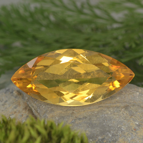 Medium Golden Citrine Gem - 10.7ct Marquise Facet (ID: 376752)