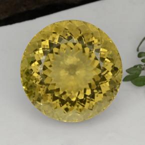 29.03 ct Yellow Citrine Gemstone, Citrine Gem in Round Portuguese-Cut Shape for Sale.