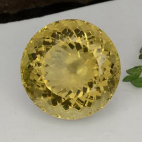 29.03 ct Yellow Citrine Stone, Natural Citrine in Round Portuguese-Cut Shape for Sale