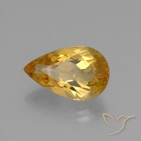 8.90 ct Golden Citrine Stone, Natural Citrine in Pear Facet Shape for Sale