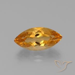 Dark Orange-Gold Citrin Edelstein - 6.7ct Marquiseschliff (ID: 377300)
