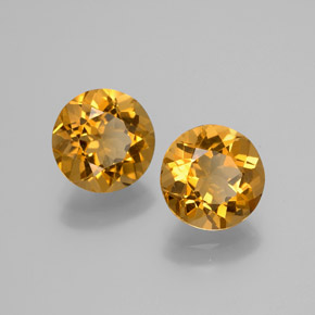 4.45 ctw Yellow Citrine Stones, Natural Citrine in Round Facet Shape for Sale