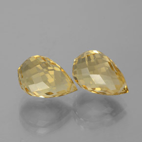 8.83 ctw Golden Citrine Stones, Natural Citrine in Briolette with Hole Shape for Sale