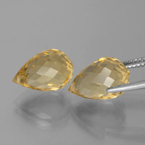 Citrine Gemstones in 12.3 x 8 mm Size for Sale, Citrine Stones in Medium Gold Color
