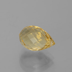 3.68 ct Golden Citrine Stone, Natural Citrine in Briolette with Hole Shape for Sale