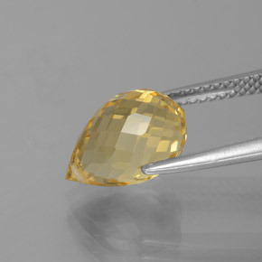 Citrine Gemstone in 11.3 x 7.4 mm Size for Sale, Citrine Stone in Medium Gold Color