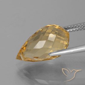Citrine Gemstone in 14.9 x 8.4 mm Size for Sale, Citrine Stone in Medium Gold Color