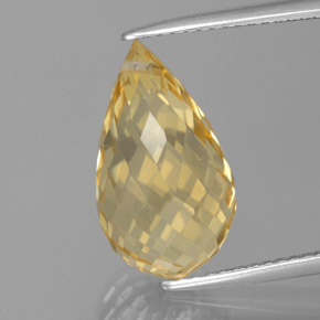 Medium Gold Citrin Edelstein - 7ct Briolette mit Loch (ID: 385444)