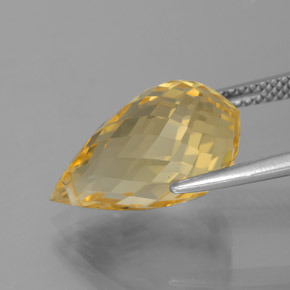 Citrine Gemstone in 15.7 x 9 mm Size for Sale, Citrine Stone in Medium Gold Color