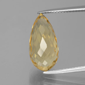 Golden Citrin Edelstein - 7.5ct Briolette mit Loch (ID: 385445)