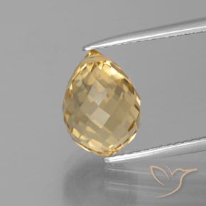 11,3x8,2 mm goldener Citrin im Briolette mit Loch aus Brasilien, Gewicht 4,38 ct, Garantiert echter Edelstein in VVS Reinheit, 1 Stück Citrin - die Farbe ist Golden, Mohs-Härte von 7 Geeignet für den täglichen Gebrauch im Schmuck, Stein des Händlers, Photo A