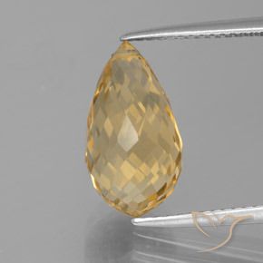 5.32ct Natural Golden Citrine, Briolette, VVS