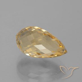 5.32 ct Golden Citrine Stone, Natural Citrine in Briolette with Hole Shape for Sale