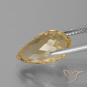 Citrine Gemstone in 14.4 x 7.9 mm Size for Sale, Citrine Stone in Golden Color