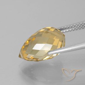 Citrine Gemstone in 13 x 7.7 mm Size for Sale, Citrine Stone in Medium Gold Color