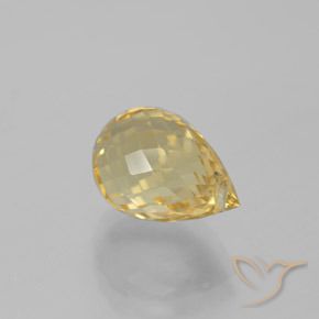 4.73 ct Golden Citrine Stone, Natural Citrine in Briolette with Hole Shape for Sale