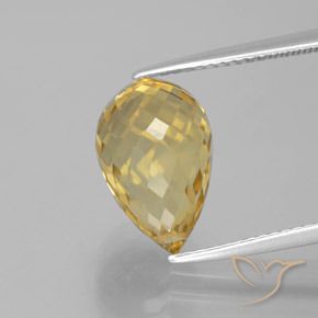 5.63ct Natural Golden Citrine, Briolette, VVS