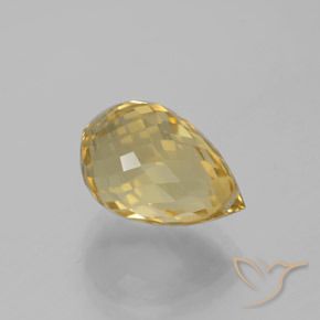 5.63 ct Golden Citrine Stone, Natural Citrine in Briolette with Hole Shape for Sale