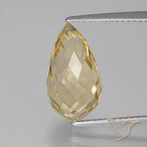 5.35ct Natural Gold Citrine, Briolette, VS
