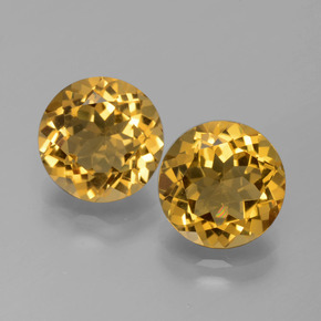 4.77 ct Yellow Citrine Gemstone, Citrine Gem in Round Facet Shape for Sale.